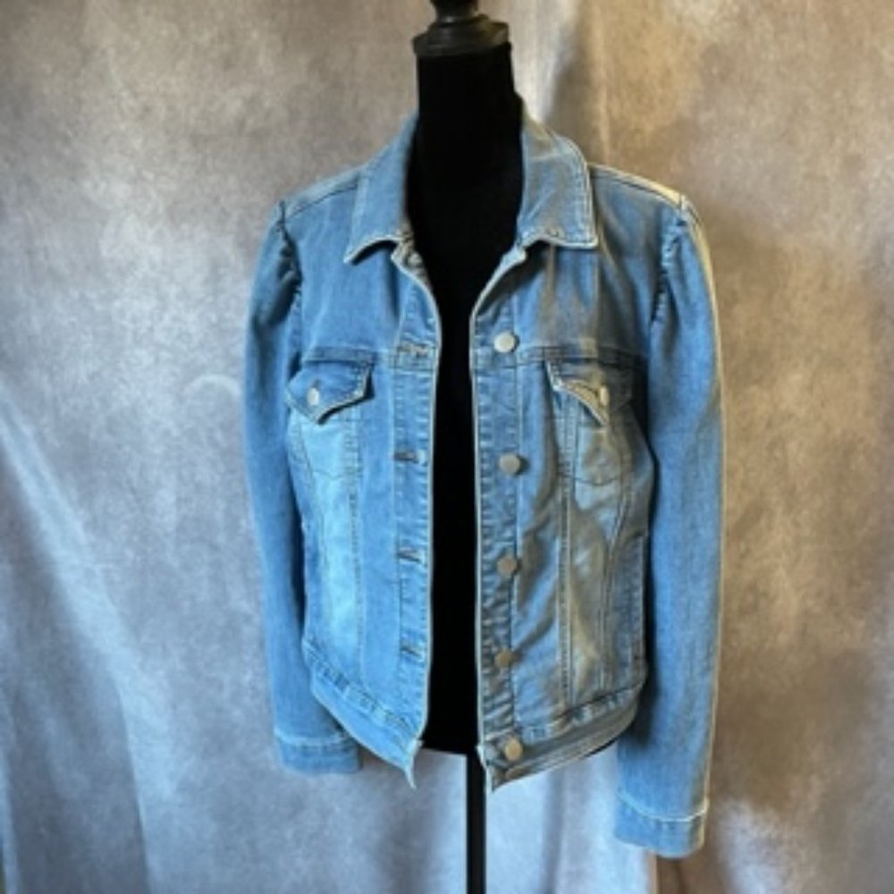 Boston Proper Puff Sleeve Jean Jacket Size M